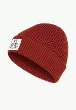 Beanie mit Abzeichen intense rust