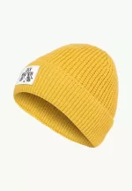 Beanie mit Abzeichen mustard