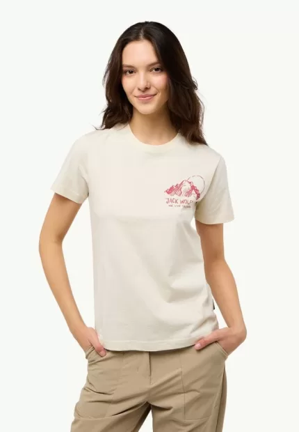 Bergblick T Damen-T-Shirt aus Bio-Baumwolle panna cotta