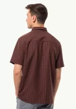 El Dorado Shirt Men Kurzärmliges Herren-Wandershirt Dark Mahogany Check