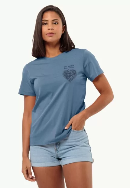 Entdecken Sie das Damen-T-Shirt aus Bio-Baumwolle von Heart T Elemental Blue