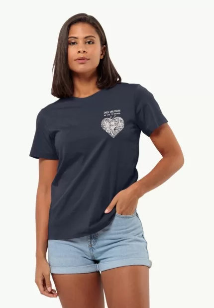 Entdecken Sie das Damen-T-Shirt aus Bio-Baumwolle von Heart T night blue