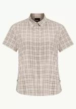 Febla Shirt Kurzarmshirt Damen Sand Storm Checks