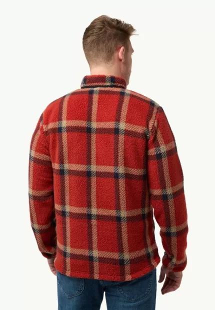 Felslicht Check Jkt Herren-Fleecejacke intense rust