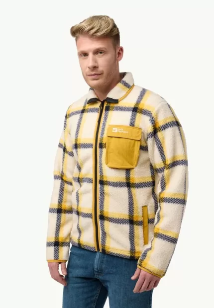 Felslicht Check Jkt Herren-Fleecejacke panna cotta