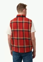 Felslicht Check Vest Herren-Fleeceweste intense rust