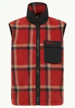 Felslicht Check Vest Herren-Fleeceweste intense rust