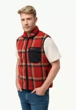 Felslicht Check Vest Herren-Fleeceweste intense rust