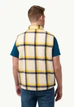 Felslicht Check Vest Herren-Fleeceweste panna cotta