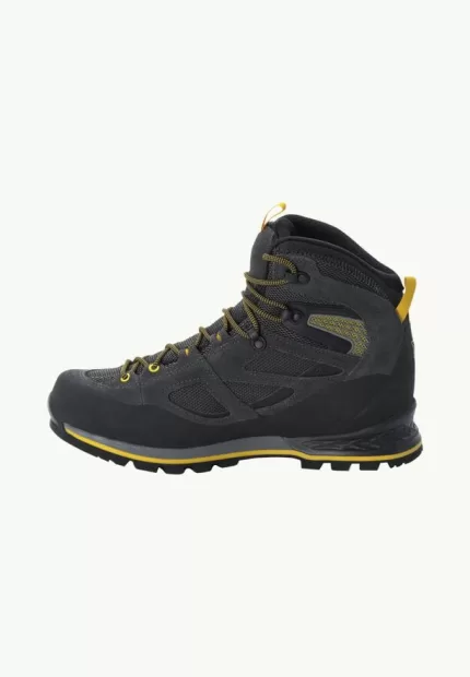 Force Crest Texapore Mid Wasserdichte Herren-Trekkingschuhe Black/Burly Yellow Xt