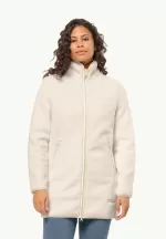 High Curl Coat Damen-Fleecemantel panna cotta