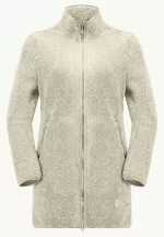 High Curl Coat Damen-Fleecemantel panna cotta