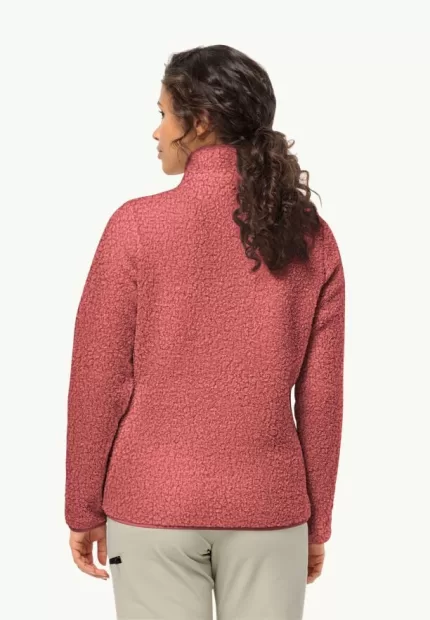 High Curl Jacket Damen-Fleecejacke red coral