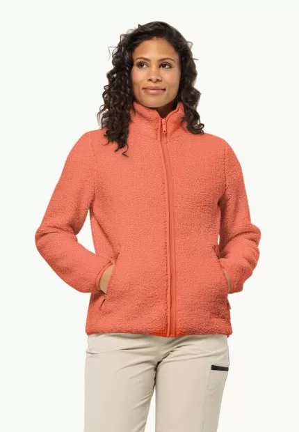 High Curl Jacket Damen-Fleecejacke warm amber