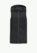 High Curl Long Vest Fleeceweste für Damen black