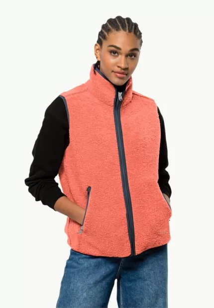 High Curl Vest Fleeceweste für Damen warm amber