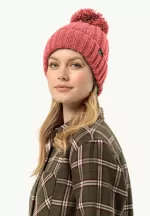 Highloft Knit Beanie Damen-Strickmütze red coral