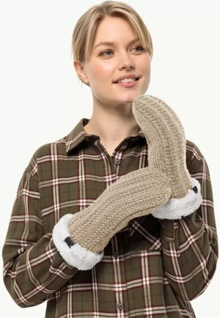 Highloft Knit Mitten Fäustlinge Damen anis