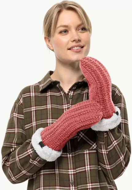 Highloft Knit Mitten Fäustlinge Damen red coral