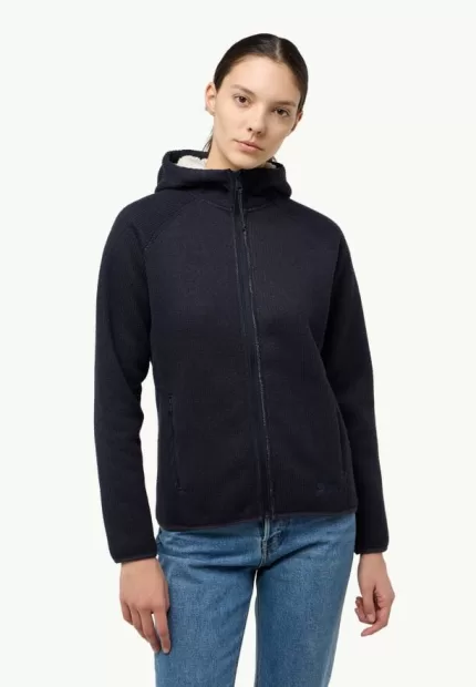 Kaminfeuer Hooded Jkt Damen Fleecejacke mit Kapuze dark navy