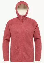 Kaminfeuer Hooded Jkt Damen Fleecejacke mit Kapuze red coral