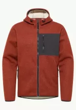 Kaminfeuer Hooded Jkt Herren-Fleecejacke mit Kapuze intense rust