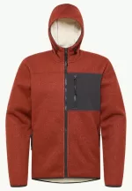 Kaminfeuer Hooded Jkt Herren-Fleecejacke mit Kapuze intense rust