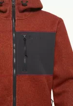 Kaminfeuer Hooded Jkt Herren-Fleecejacke mit Kapuze intense rust