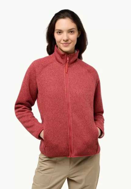 Kaminfeuer Jkt Damen Fleecejacke red coral