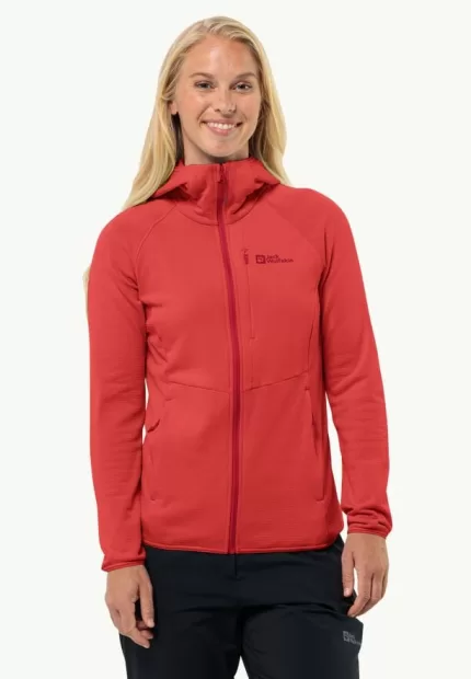 Kolbenberg Hooded Fz Damen-Fleecejacke Vibrant Red