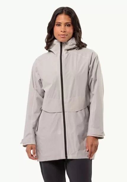 Mainkai Long Jkt Damen Regenjacke Sea Shell