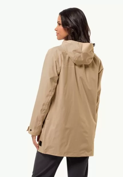 Mainkai Long Jkt Damen Regenjacke sand storm