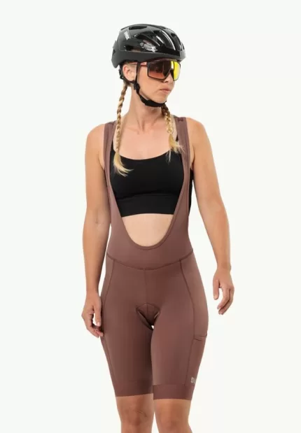 Morobbia Bib Shorts Damen-Radhose mit Hosenträgern Dark Rust