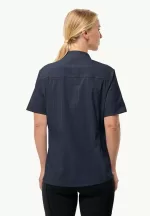 Norbo S|s Shirt Kurzärmliges Damen-Wandershirt Night Blue Checks