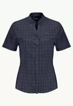 Norbo S|s Shirt Kurzärmliges Damen-Wandershirt Night Blue Checks