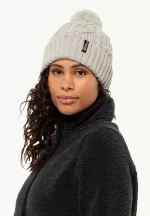 Pompom Beanie. Winddichte Strickmütze seal