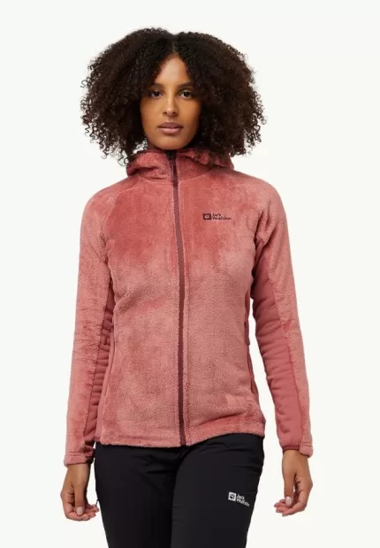 Rotwand Hooded Fz Damen Fleecejacke mit Kapuze mineral red