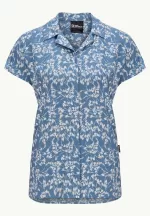 Sommerwiese Shirt Kurzarmshirt Damen Leaves Elemental Blue