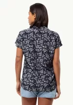 Sommerwiese Shirt Kurzarmshirt Damen Leaves Night Blue