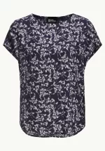 Sommerwiese T Kurzarmshirt Damen Leaves Night Blue