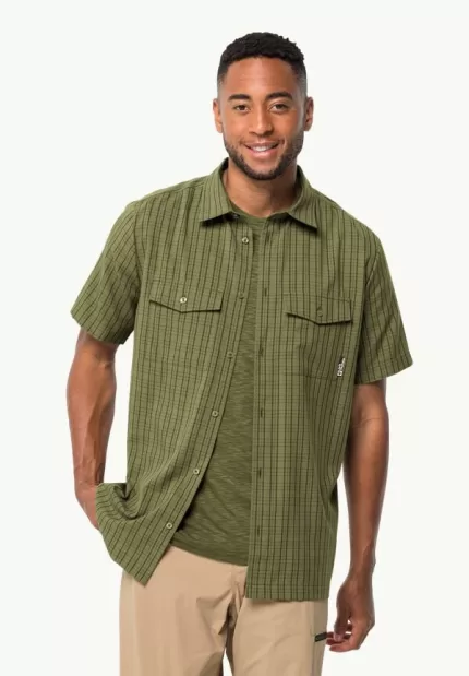 Thompson Shirt Men Kurzärmliges Herren-Wandershirt Bay Leaf Check