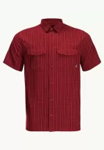 Thompson Shirt Men Kurzärmliges Herren-Wandershirt Deep Ruby Check