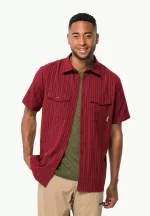 Thompson Shirt Men Kurzärmliges Herren-Wandershirt Deep Ruby Check