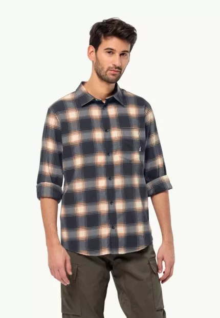 Wanderweg Shirt Herren-Flanellhemd dark navy