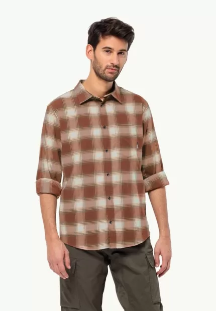 Wanderweg Shirt Herren-Flanellhemd intense rust