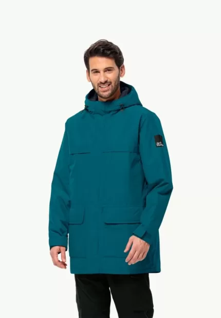 Winterlager Parka Wasserdichter Wintermantel für Herren teal