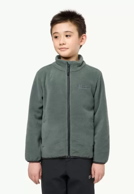 Winterstein Jacket Kinder-Fleecejacke slate green/black